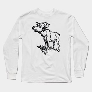 Moose - Handraw Long Sleeve T-Shirt